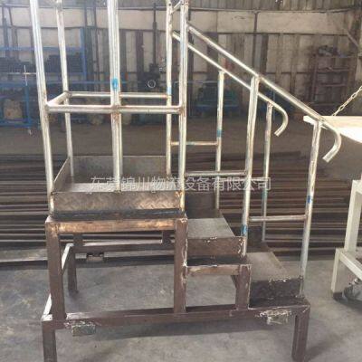 Mobile Warehouse Ladder with Handrails & Non-Slip Rungs for Safety