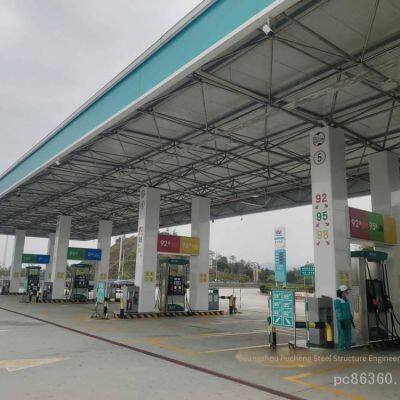 Membrane Structure Canopies for Overseas Toll Stations, Processing and Shipping of Steel Structure Canopies for Foreign Trade Gas Stations, Spherical Grid Structure Roofs for Factories and Basketball Courts