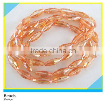 18*8 mm Orange Oval Shape Faceted Crystal Beads For Decoration