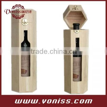 Creative Diamond Single Wine Bottle Case Holder Wine Wooden Box With Window, Wine Display Box Bag