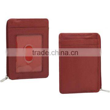 Leather zipper ID holder