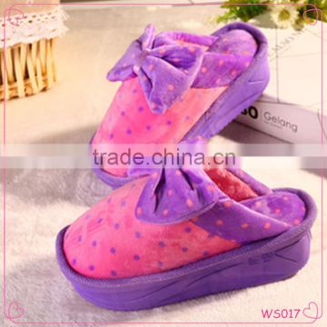 2015 winter new waterproof high-heeled female cotton slipper fashion bowknot slippers