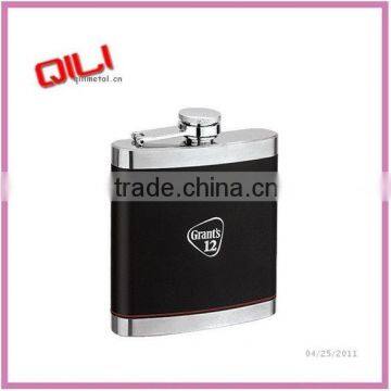 Classic and Plain print logo painted stainless steel hip flask