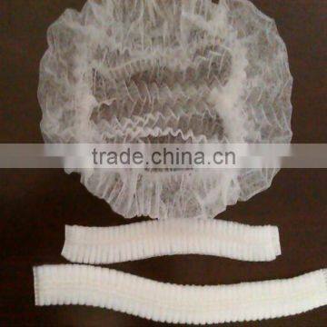 White Surgical disposable nonwoven nurse cap/ bouffant head cover CE ISO FDA