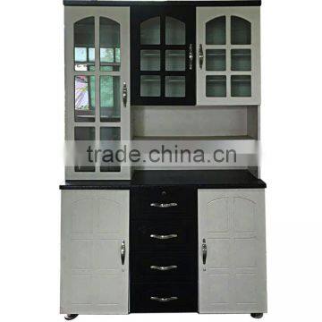 kitchen unit white+black color 3 doors particle board made