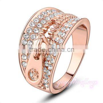 Wholesale crystal gold plated jewellery ring