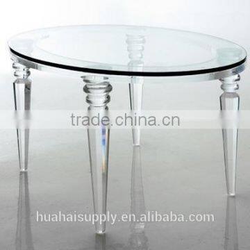 Transparent concise acrylic round dining table for sale