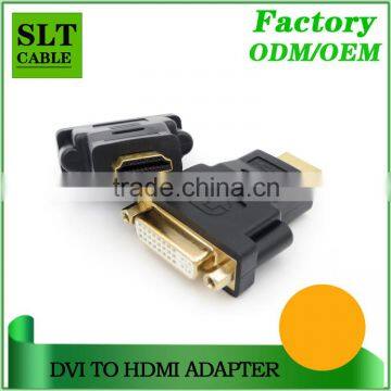 SLT Gold Plated Female to Male DVI to HDMI Adapter Black