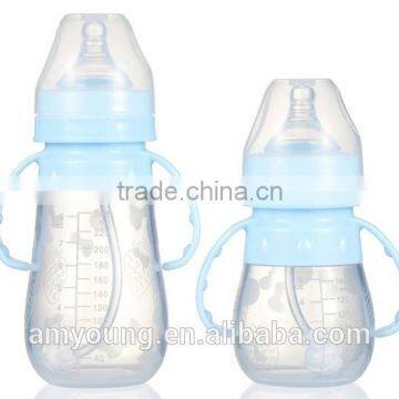 4 8oz Skin feel soft silicone baby bottle, fruit juice feeder, baby's bottle