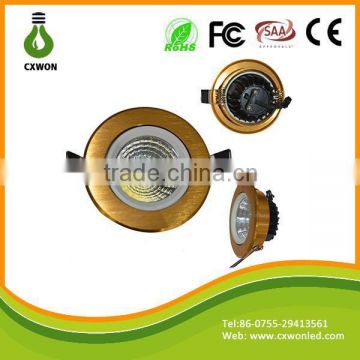 2015 Elegant cob golden downlight ip44 led downlight