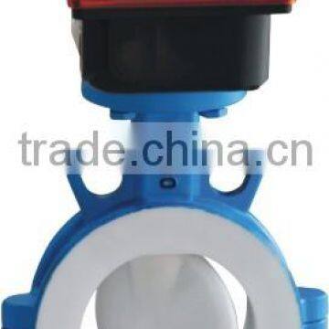 Electric Operator wafer PTFE lined Butterfly Valve