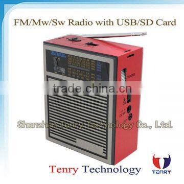 Portable radio with usb sd