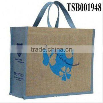 hot sale fashion Promotional jute tote bag Printed Jute Shopping Bag