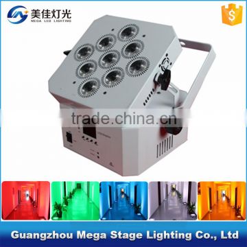 9pcs 15w rgbwa uv flat led par light 6in1 battery powered wireless dmx uplights professional for wedding