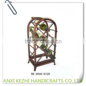 Decorative Metal Wine Rack For 8 Bottles