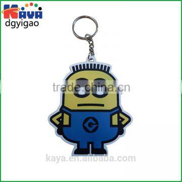 Soft PVC 3D embossed keyring with removable rings