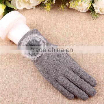 rabbit fur luxury gloves