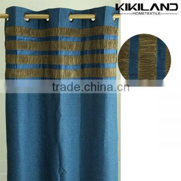 Crushed poly decoration Wholesale supply windows curtains/navy blue window curtains