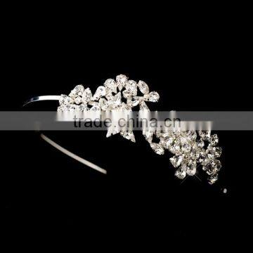 Rhinestone Floral Side Accented Bridal Headband