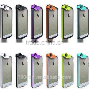 Bulk Flashlight Connect Mobile Phone Case Transparent Charging Back Cover for iphone 5/5s/6/6 plus With Charger USB Cable