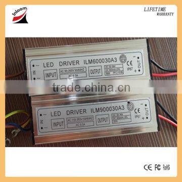 Hot selling waterproof constant current LED driver 600mA 30W