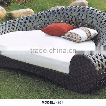 Modern PE wicker beach sunbed