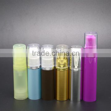 different color plastic empty airless lotion spray pump bottle