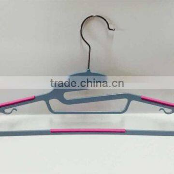 colorful ABS suit hanger from China, with TPR rubber strip and tie bar, no notch , custom