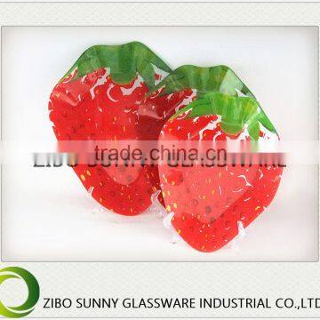 Temptation of strawberry fruit series glass plate