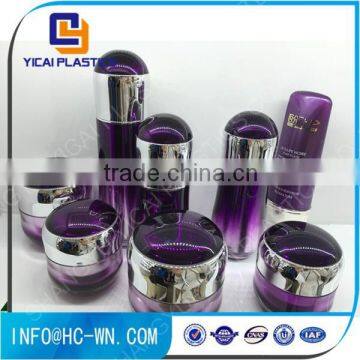 Newest Electroplate Cap Purple Color Acrylic Round Cosmetic Plastic Container