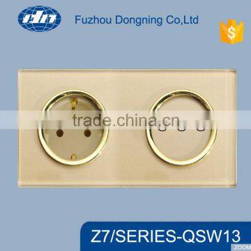 Wholesale twin uk stander socket and touch light switch QSW13
