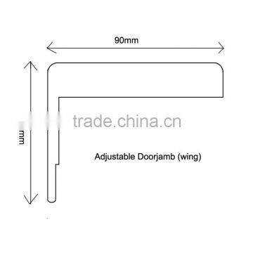 L shape moulding of adjustable Teak wood door jamb wing