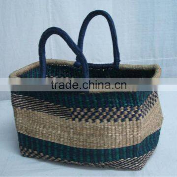 Woven Seagrass Shopping Basket