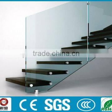 YUDI Customized Frameless Glass Solid Wooden Straight Floating Stairs Manufacture photo-2
