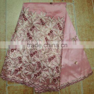 Latest African Design Sequins Raw Silk George Fabrics for Women Dress photo-2