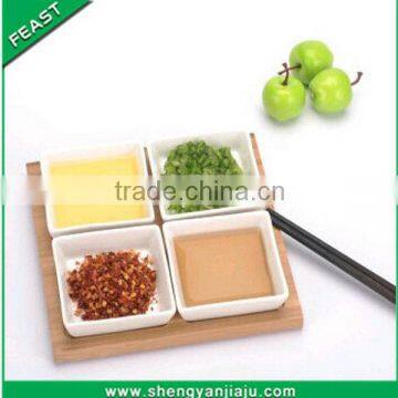 hot selling square white mini porcelain sauce plate