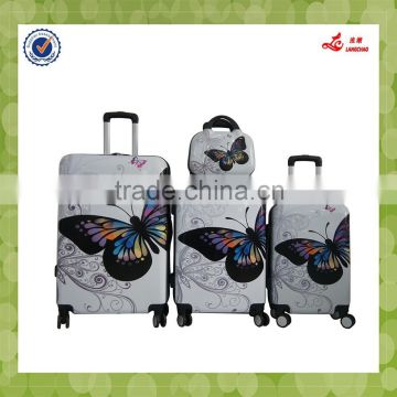 Alibaba Made In China Factory 100% PC Trolley Suitcase Butterfly Hard Luggage                        
                                                                Most Popular