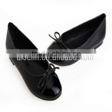 Office's Ladies Blackleather Flat Shoes Man for Ladies photo-2