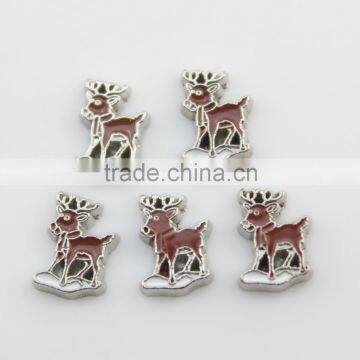 2015 Lovely Christmas Deer Glass Floating Locket Charms Animal Charms