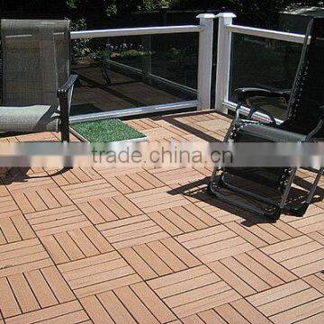 Yuante Wood Plastic Composite WPC DIY Floor Tile With Interlocking Plastic Base