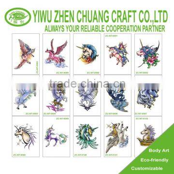 body art pretty Pegasus tattoo sticker /vending machine tattoo