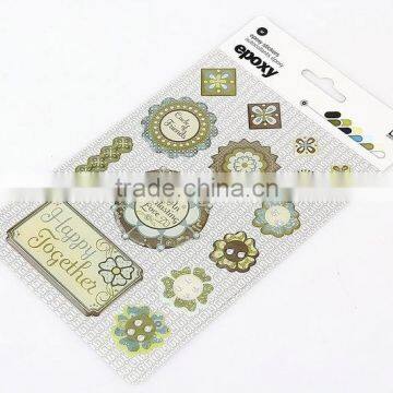 2015 new design hot sale simple cheap custom 3D pvc sticker/clear epoxy sticker