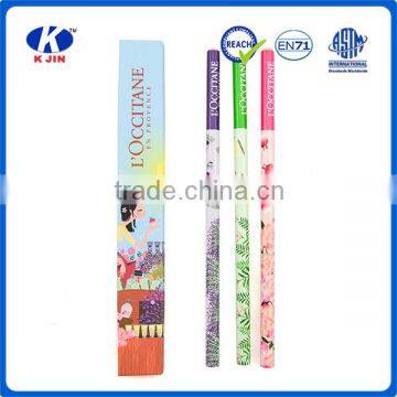 3pcs fashion design HB Pencils with dipped in color paper box