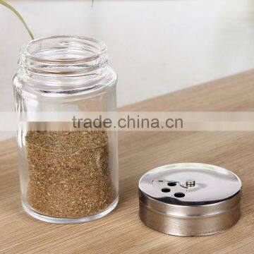 Hot Sale BBQ Glass Spice Jar With Metal Shaker Lid photo-2