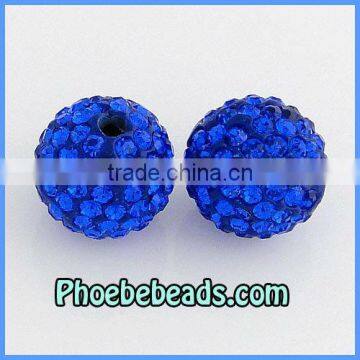 14mm Loose Shamballa Beads In Bulk Wolesale Royal Blue (9Colors) Clay Crystal Rhinestone Round Disco Ball For Jewelry Bracelets