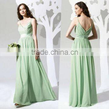 2014 elegant Spaghetti straps V-neck floor-length cocktail dress ZX-145