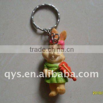 resin rabbit decorative key chain