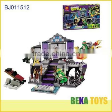 477pcs ninja turtles castle, different actions fugures ninja turtles