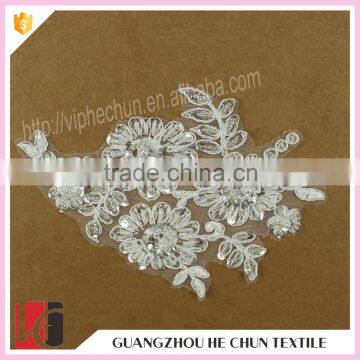 HC-2751-1 Hechun 3D Clear Bead Custom Wholesale Sequin Bridal Applique photo-2