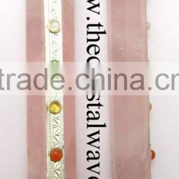 Rose Quartz Chakra Healing Stick With Merkaba